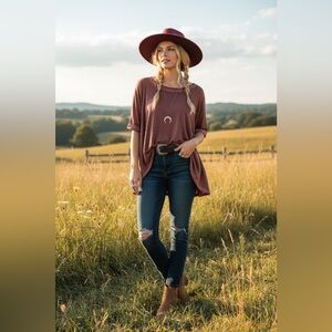 Casual Umgee  Rose Top